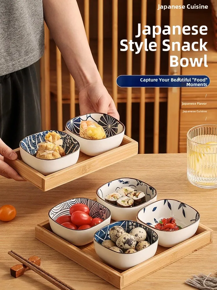 Japanese Snacks - Assiette carrée en céramique de style