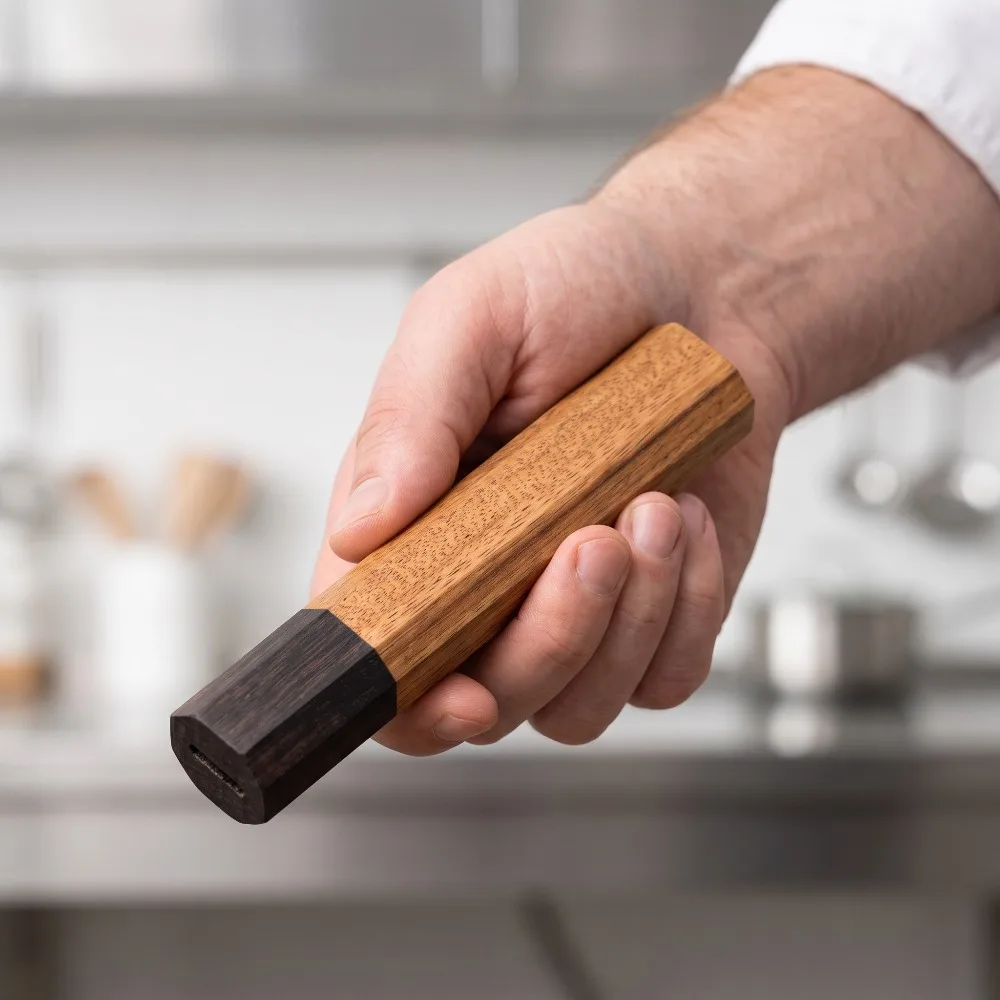 Japanese Knife - Manche octogonal en bois massif brut,
