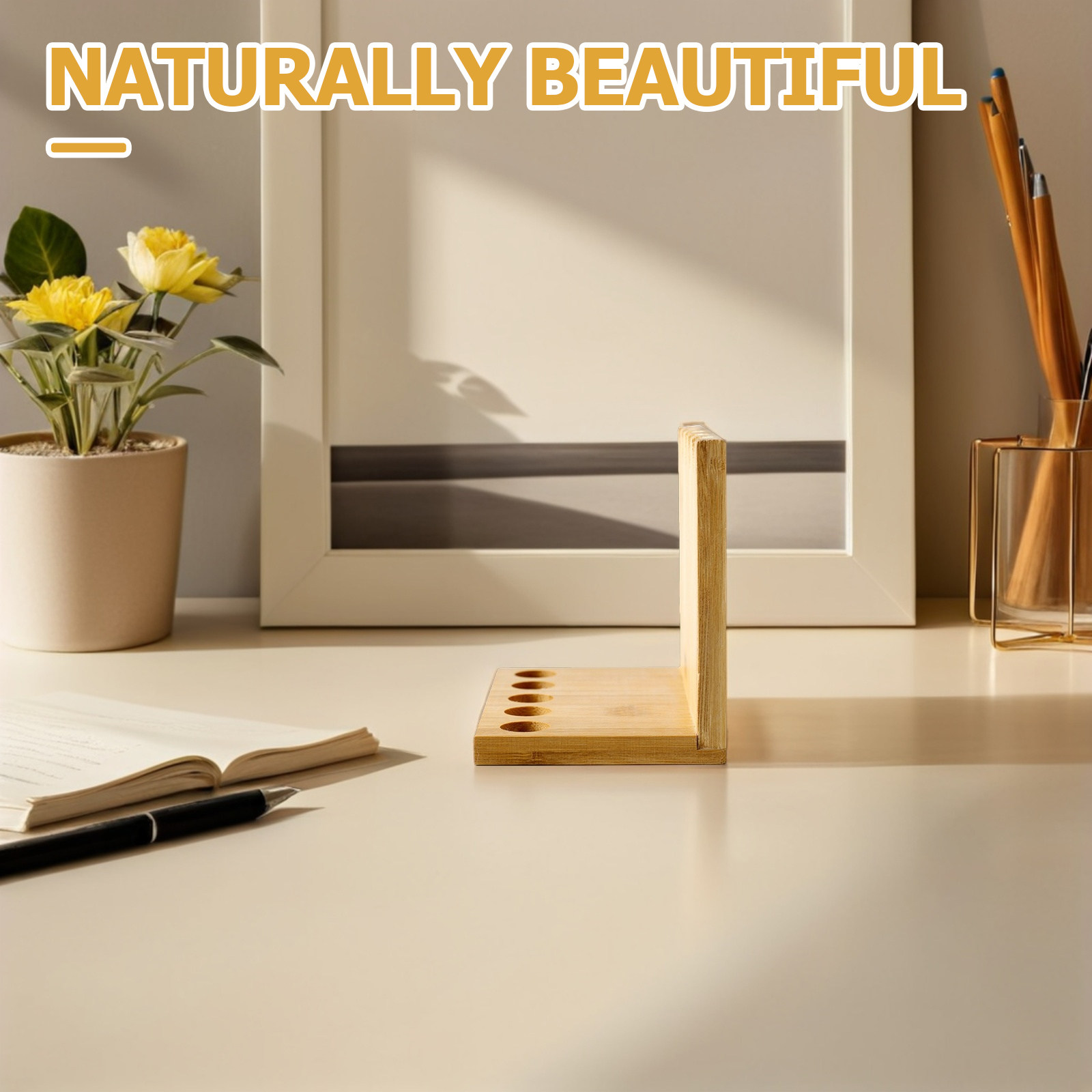 Incense Holder - Porte-encens en bambou, 5 trous, support