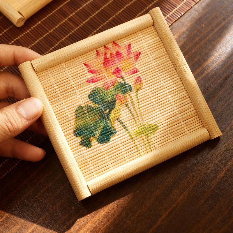 Japanese Tea - Ensemble de 5 sous-verres en bambou