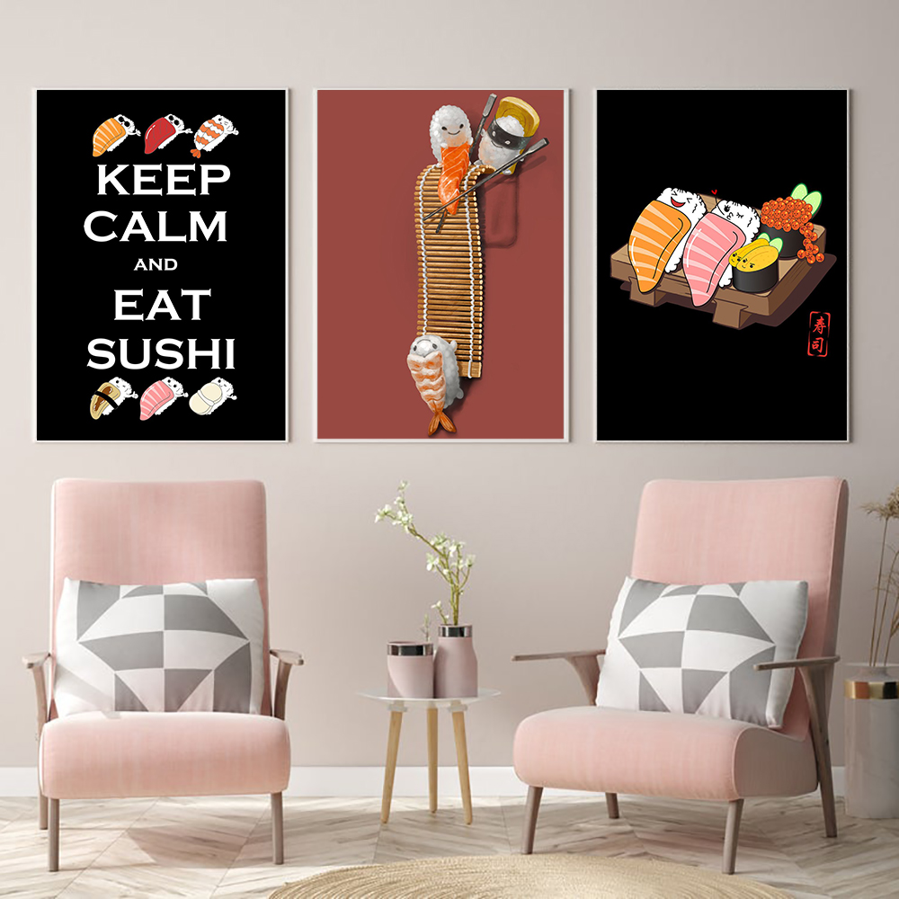 Japanese Restaurant Lifestyle - Style japonais Ramen Sushi dessins animés
