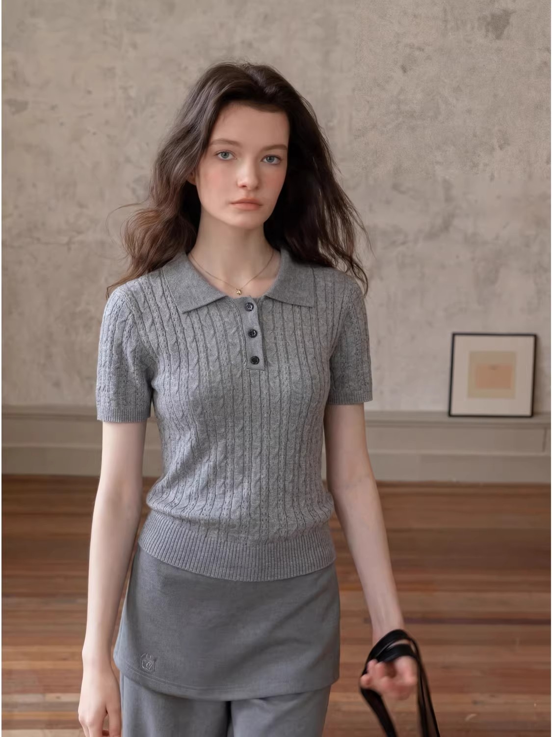 Polo en maille torsadée style  - Matcha avis et prix